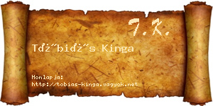 Tóbiás Kinga névjegykártya